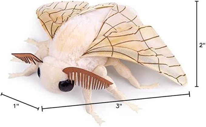Large Silk Moth Plush Toy - Lifelike Silk Moth Stuffed Animals 16in, Realistic Soft Big Wings Moth Toys, Simulation Butterfly Plushie Model Toy, Unique Plush Gift Collection for Kids