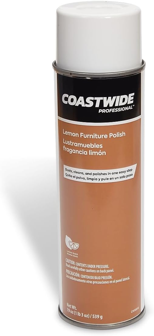 Coastwide Professional Furniture Polish, Lemon Scent, 19 Oz., 6/Carton