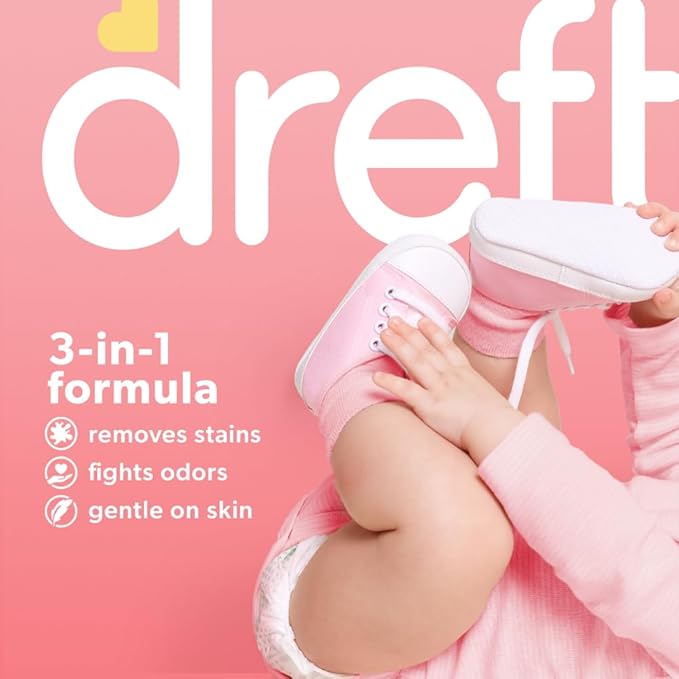 Dreft Newborn Baby Laundry Starter Kit: Newborn Laundry Detergent, Laundry Scent Booster Beads, and Gentle Cleansing Fabric Rinse, Hypoallergenic, Dermatologist Tested on Sensitive Skin