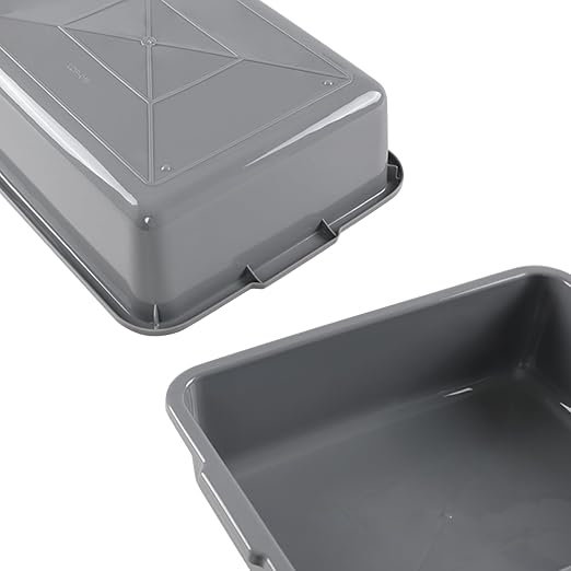 5-Pack 8 L Commercial Bus Box, Small Wash Bus Tub, Gray