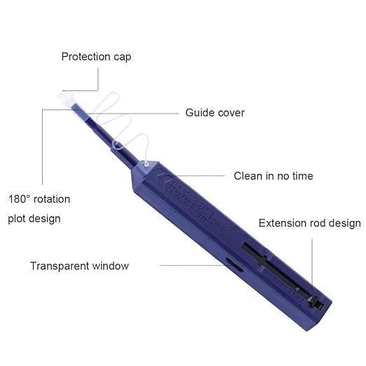 Zenithra Fiber Optic Cleaner,2PCS Fiber Optic Cleaning Pen 1.25mm Ferrules LC/MU FTTH Connector Cleaning Tools with 800+ Times