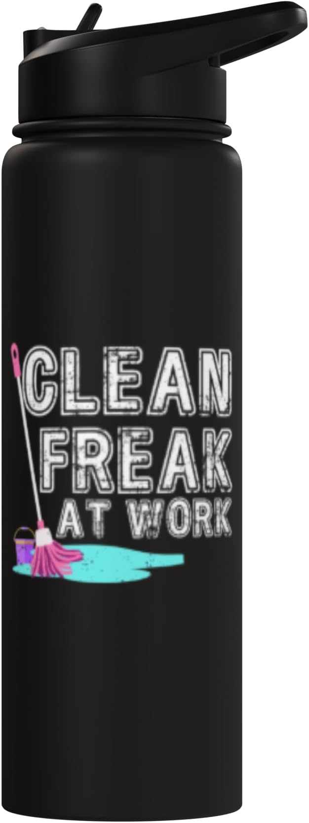 Clean Freak at Work Cleaning Stainless Steel Insulated Water Bottle