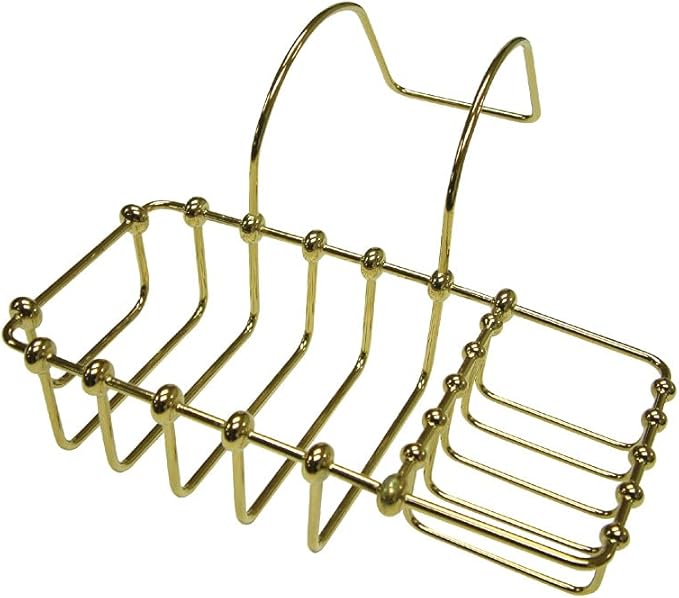 Kingston Brass CC2162 Clawfoot Tub Rim Soap and Sponge Holder, Polished Brass