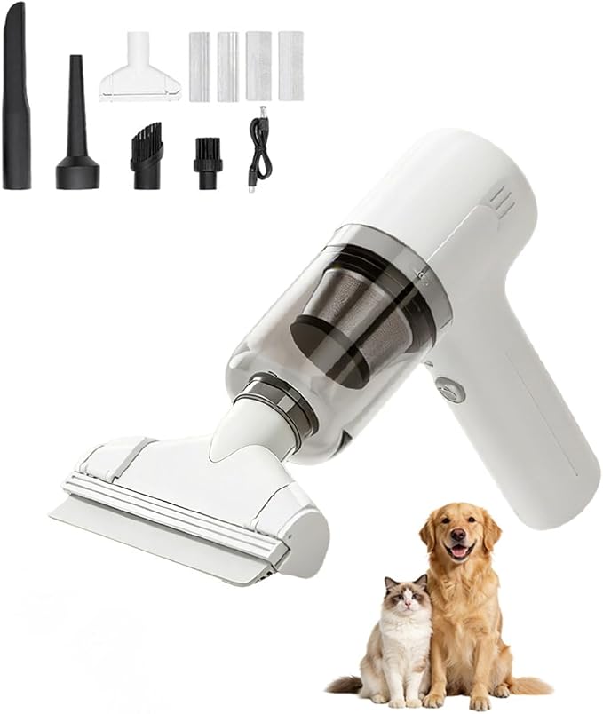 PAKEWAY Handheld Pet Hair Removal Vacuum, Pet Hair Removal Tool, Cat and Dog Hair Remover, Double Filtration, for Furniture, Couch, Carpet, Clothing and Bedding