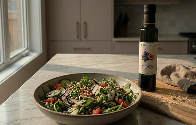 Blazing Bella Fig Balsamic Vinegar – Thick, Smooth & Naturally Sweet with Fig – Premium Italian Balsamic for Cheese, Salads & Finishing Dishes – 8.45 fl oz (250ml)