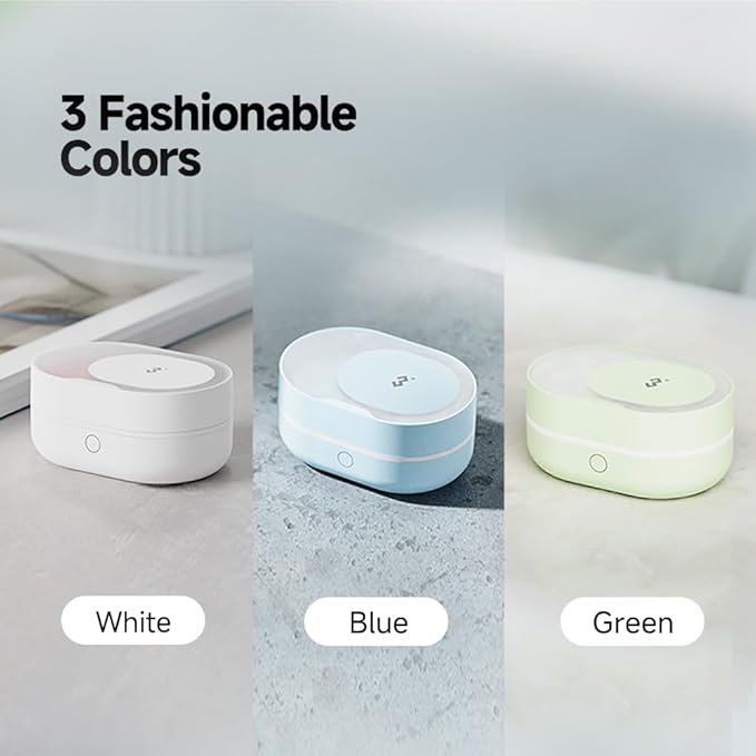 Soft Contact Lens Cleaner with Advanced Electrophoresis Technology, ReO2 Mini Pro, with Mirror and Tweezer (White)