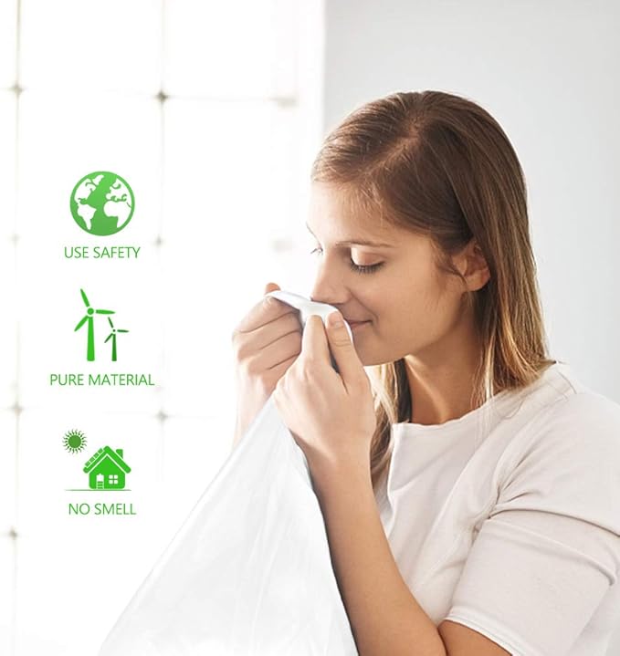 8 Gallon 140 Counts Strong Unscented Medium Trash Bags,Fit 7,8,9,10 Gal Garbage Bags by Teivio, 30 Liter Thick Bathroom Can Bin Liners,Plastic Bags for Home Office Kitchen, Clear