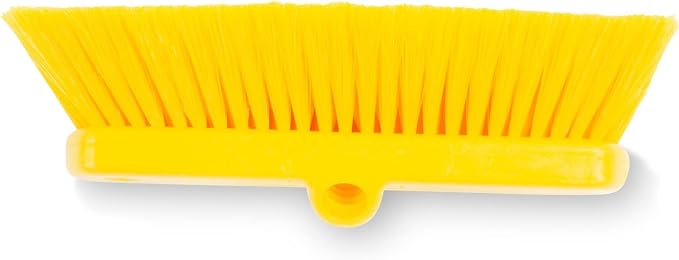 SPARTA 41278EC04 Flo-Thru Plastic Wall Scrub Brush, Equipment Brush With Soft Nylex Bristles For Industrial Kitchens, Hospitals, Commercial Cleaning, 4 Inches, Yellow, (Pack of 12)