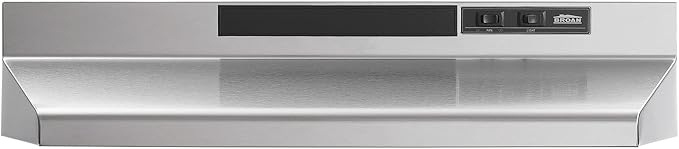 Broan-NuTone F403604 Exhaust Fan for Under Cabinet Two-Speed Four-Way Convertible Range Hood Insert with Light, 36-Inch, Stainless Steel