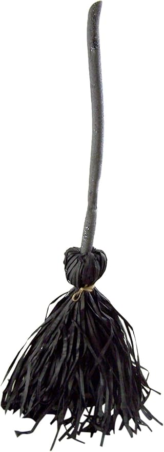 Haunted Witch's Broom with Ghost Sounds Animated Halloween Decoration, 26 Inch