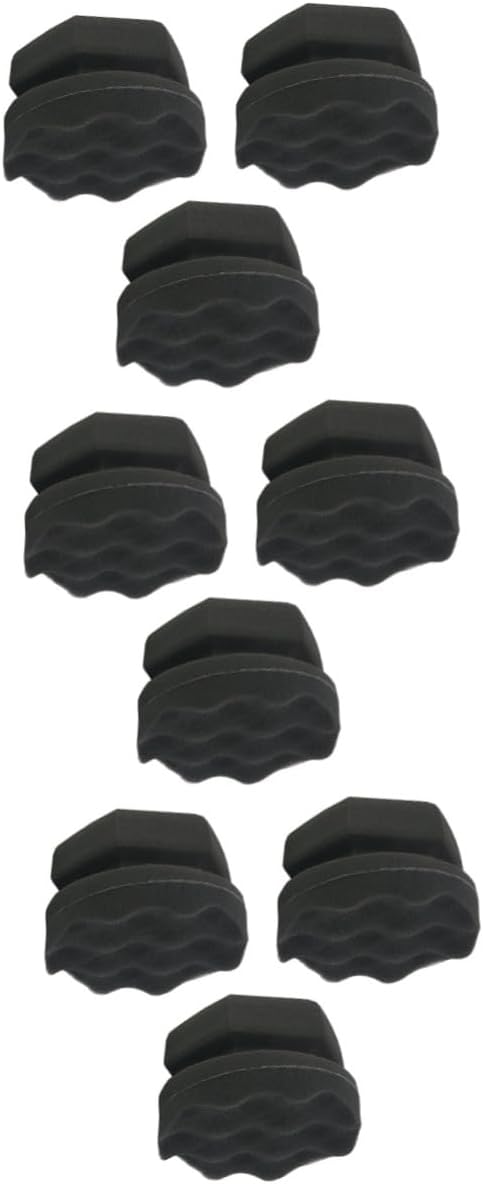 FAVOMOTO 9pcs Wave Pattern Car Waxing Sponge Handy Polishing Tool for Vehicle Wax Cleaning Detailing for Seats Dashboard Bumpers Black