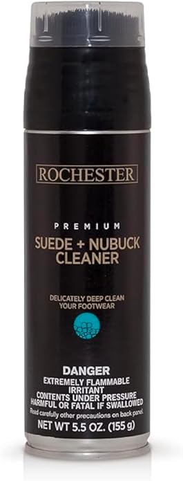 Rochester Premium Suede + Nubuck Cleaner, Suede & Nubuck Cleaner with a Built-In Scrub Brush Cap, Shoe Accessories, 5.5 oz.