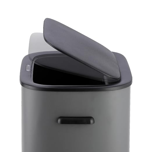 Motion Sensor Trash Can, 14.5 Gallon/55 L Automatic Garbage Can with Soft-Close Lid and Handle, Rectangle Touchless Waste Basket for Kitchen, Bathroom, Bedroom, Office, Grey