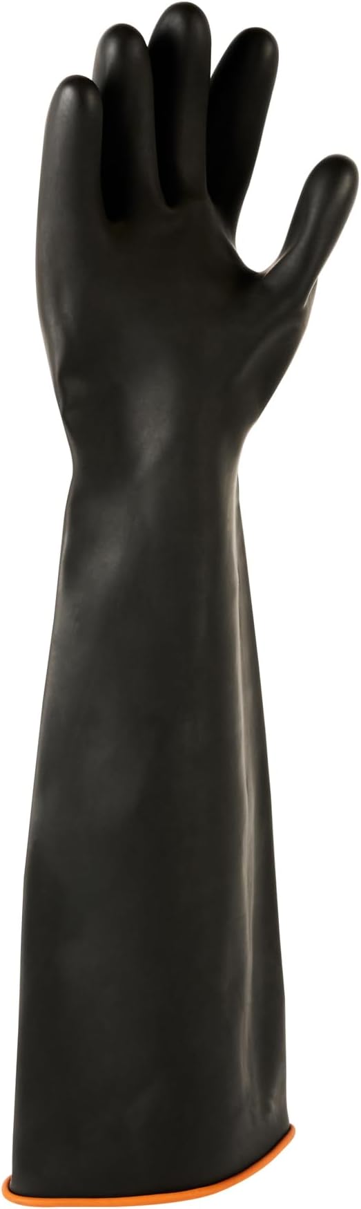 Restaurantware Heavy Duty Gloves 10 Count 21.654 x 7.283 x 0.394 Inches Chemical-Resistant Industrial Safety Gloves Black Long Rubber Gloves Acid Resistant Slip-Resistant Reusable