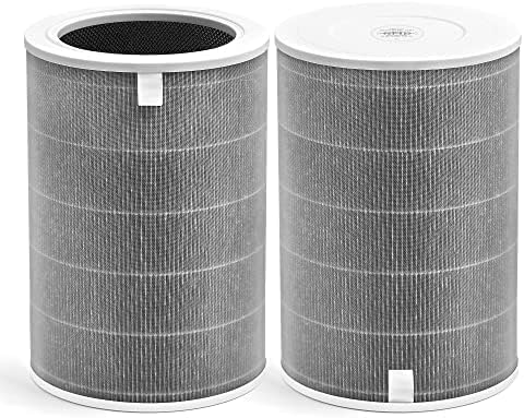 Mi Air Filter Replacement M8R-FLH Compatible with Xiaomi Mi 1, Mi 2 2S 2C 2H, Mi 3 3C 3H, Mi Pro Air Pur-ifier Filter, 3-Layer Filtration with H13 True HEPA Pre-Filter and acti-vated car-bon, 2-Pack