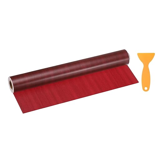 HARFINGTON Wood Grain Repair Tape 15.7 Inch x 33ft Self Adhesive Repair Patch Tape Simulated Wooden Floor Tapes with Plastic Scraper for Tables Doors Windows Furniture, Walnut