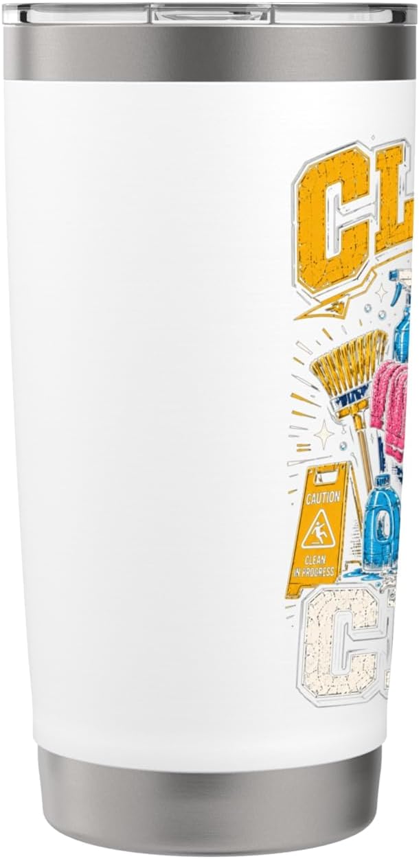 Cleaning Crew Funny Custodian Teamwork Gifts for Men Women Stainless Steel Insulated Tumbler