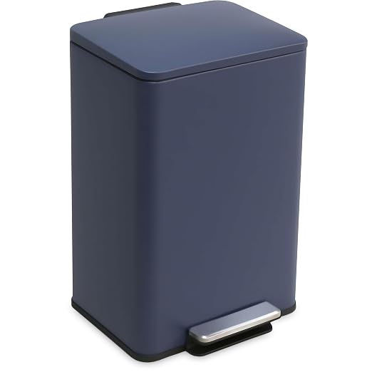 SIMPLI-Magic 50L / 13.2 Gallon Kitchen Trash Can - Soft-Close Lid, Hands-Free Step Pedal, Stainless Steel Garbage Can with Odor Filter, Smudge-Resistant Finish