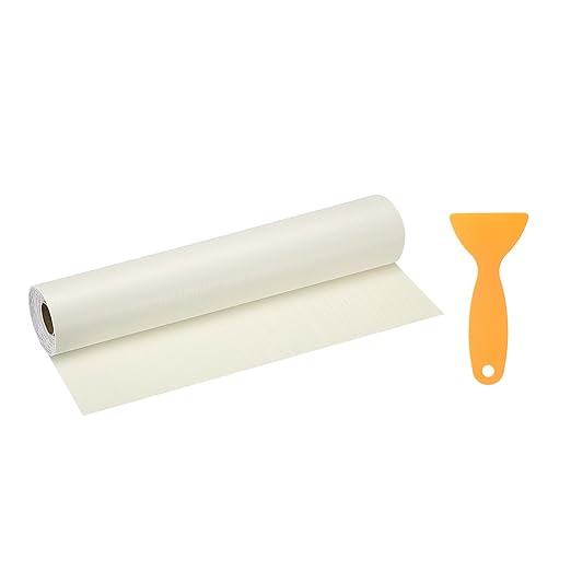 HARFINGTON Wood Grain Repair Tape 11.8 Inch x 33ft Self Adhesive Repair Patch Tape Simulated Wooden Floor Tapes with Plastic Scraper for Tables Doors Windows Furniture, Beige Wood