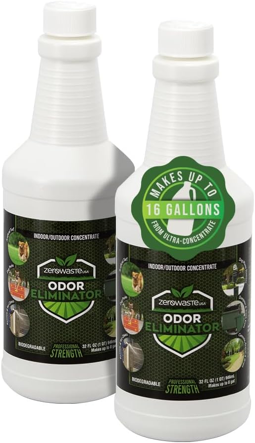 ZERO WASTE USA Odor Eliminator - Commercial Strength Multi-Purpose Enzyme Cleaner - Eliminates odors from Any Organic Matter - Made in USA - (64 Fl Oz, Cinnamon)