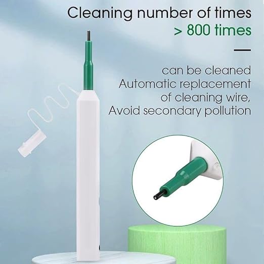 Fiber Optic Connector Cleaning Pen,10PCS Fiber Optic Cleaner Pen for 2.5mm Ferrules SC,FC,ST,SC/APC and FC/APC,800+ Clean Times