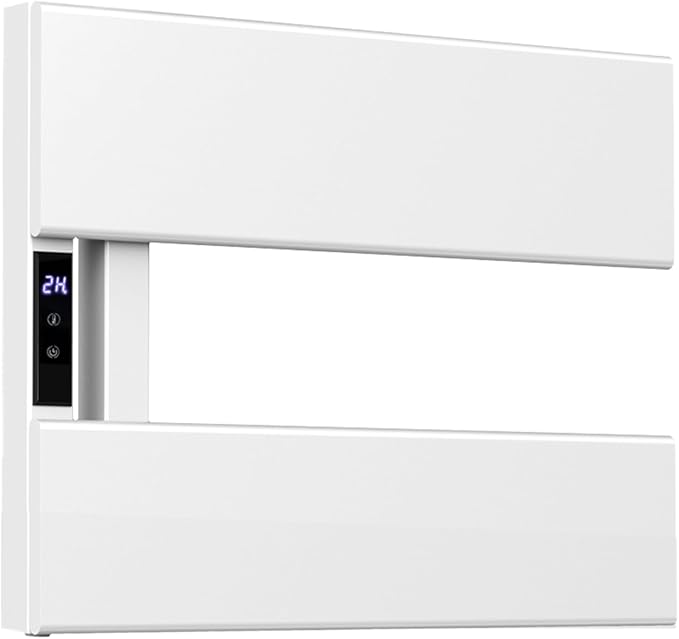 Electric Towel Warmer with Smart LED Timer, Modern [2/3/4] Bar Large Panel Heated Towel Rack, Wall-Mounted Plug-in/Hardwired 2-in-1, Rapid Warmth for Bathrooms, [Matte Black/Alpine White]