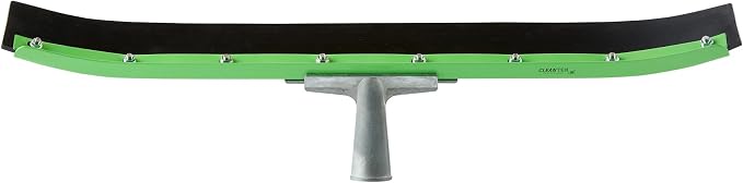 Restaurantware-SQUEEGEE ONLY: Clean Tek Professional 24 Inch Curved Floor Squeegee, 1 Broom With Rubber Blade - Handle Sold Separately, Heavy-Duty, Green Steel Wiper, Ideal For Floor, Tiles