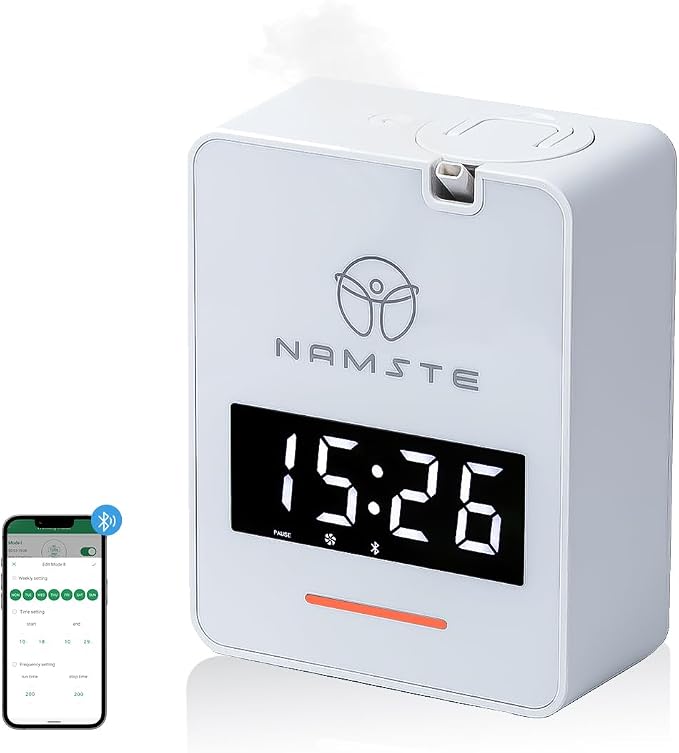 Smart HVAC Scent Machine, Covers 3000 Sq.Ft, Oil Level Monitoring | 300ML Waterless Essential Oil Diffuser, Cold Air Tech, Built-in Clock, for Home, Hotel, Office, Shopping Mall