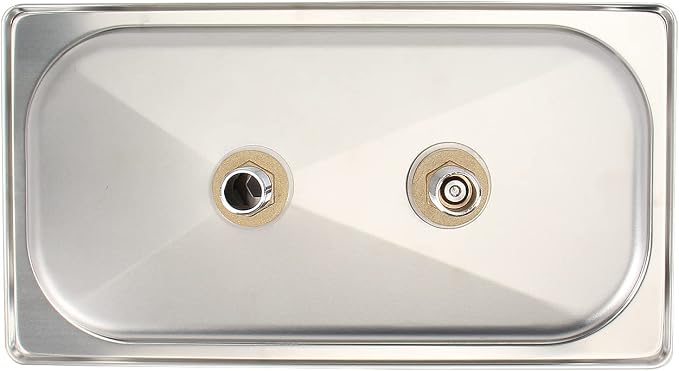 DIBTSA Pitcher Rinser, Espresso Rinser with Spray, Drain and Drip Tray, Stainless Steel Bar Glass Rinser for Sink, Cup Washer for Home Kitchen Hotel Cafe Restaurant (12.8x6.9x1.06 Inch)