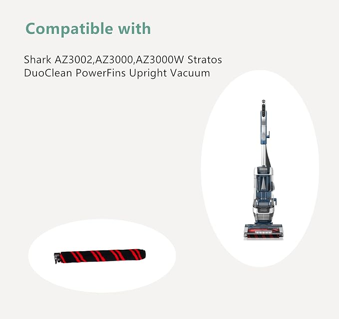 Cherimo Replacement Brush Roller for Shark Stratos DuoClean PowerFins Upright Vacuum,Compatible with Models AZ3002,AZ3000,AZ3000W (2 Brush Roll +1 Belt)
