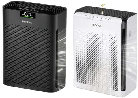 MOOKA 2 Air Purifiers M200L and KJ190H Black for Home Large Room up to 2200ft²