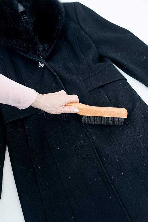 Clothes Brush Garment Brush-USA-Lint Brushes for Clothes, Lint Remover for Clothes 100% Boar Bristle Men's Wool Suit Brush, Suede, Furniture and Upholstery, Hat Brush