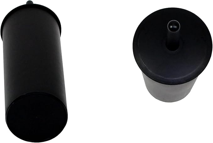 Casaphoria Compact Freestanding Plastic Toilet Bowl Brush and Holder for Bathroom Storage and Organization - Space Saving, Sturdy, Deep Cleaning, Covered Brush - Black