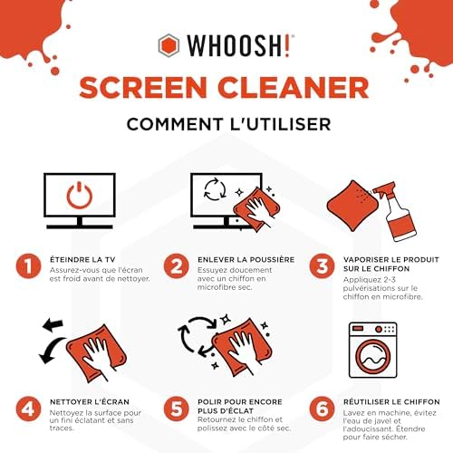 WHOOSH! Screen Cleaner Spray & Microfiber Cloths Bundle | 16.9 fl oz + 3 Microfiber Cloths (14x14)