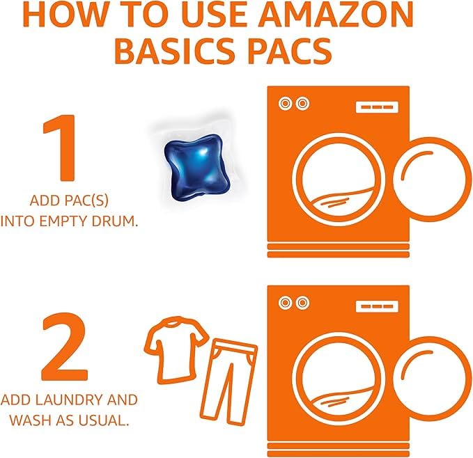 Amazon Basics Laundry Detergent Pacs, Fresh Scent, HE Compatible, Dissolves in Cold Water, 120 Count