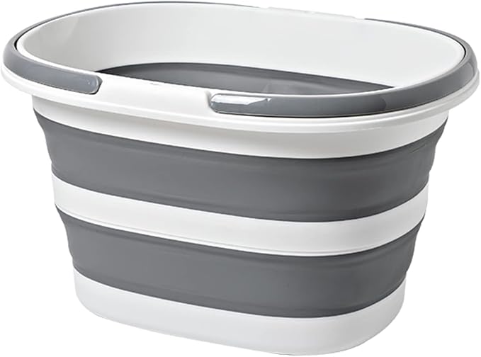 Goderewild Large Collapsible Bucket 4.2 Gallon (16L) for House Cleaning, Camping, and More - Space Saving, Multiuse Water Bucket for Cleaning Mop - Lightweight and Portable (Grey-1)