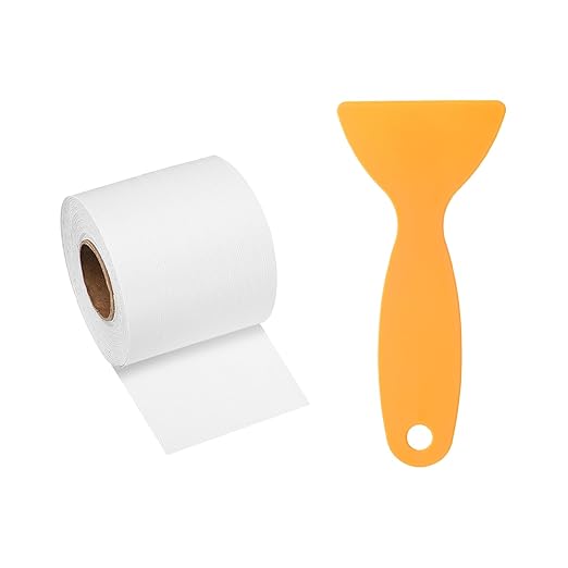 HARFINGTON Wood Grain Repair Tape 2 Inch x 33ft Self Adhesive Repair Patch Tape Simulated Wooden Floor Tapes with Plastic Scraper for Tables Doors Windows Furniture, White Wood