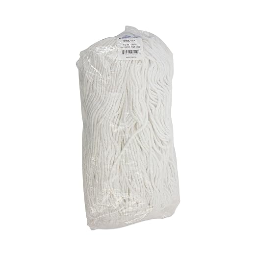 Boardwalk UNS 716R Cut-End Lie-Flat Wet Mop Head, Rayon, 16oz, White (Pack of 12)