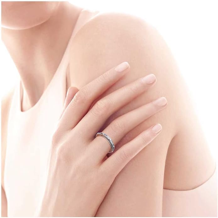 Ladytree Spinner Fidget Anxiety Ring,925 Sterling Silver Stress Relief Worry Ring,Platinum Plated ADHD Autism Jewelry,Birthday Mom Gift for Women