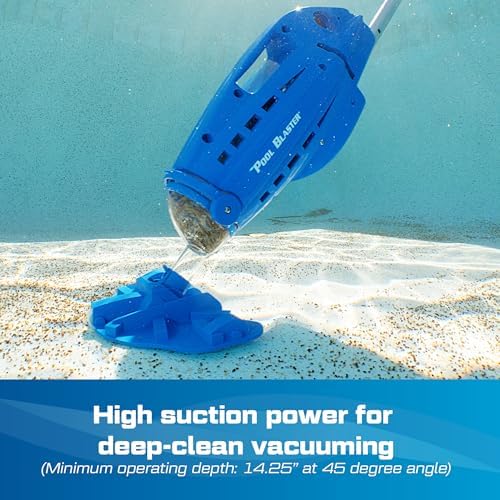 POOL BLASTER Millennium Cordless Pool Vacuum with Microfilter Bag, Strong Suction Handheld Rechargeable Swimming Pool Cleaner for Above Ground and Inground Pools, Hoseless Design