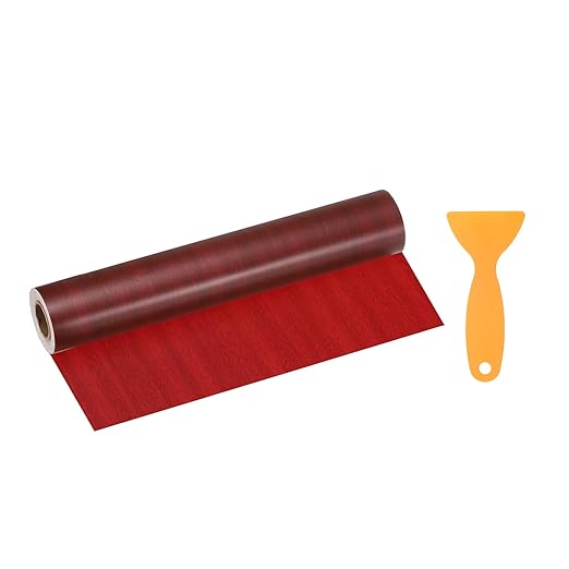 HARFINGTON Wood Grain Repair Tape 11.8 Inch x 33ft Self Adhesive Repair Patch Tape Simulated Wooden Floor Tapes with Plastic Scraper for Tables Doors Windows Furniture, Walnut