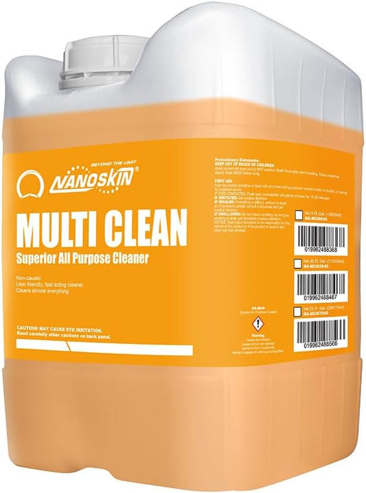 Nanoskin MULTI CLEAN All Purpose Concentrated Cleaner 5 Gallons – Removes Dirt, Grease & Stains on Counters, Carpet, Floors, Fabric, Equipment & Vehicles | Use with Sprayers, Scrubbers, Washers & More