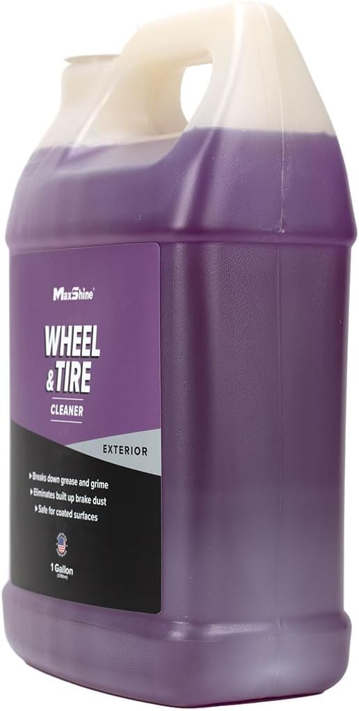 Maxshine 1 Gallon Wheel & Tire Cleaner – Breaks Down Dirt & Contaminants on Wheels, Tires & Brakes – Safe for All Rim Finishes – Ideal for Cars, Trucks & SUVs – Detailing Accessory