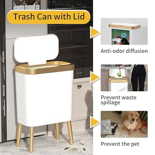 Procade Automatic Motion Sensor Bathroom Trash Can with Lid, 3 Gallon Touchless Trash Bin, Smart Plastic Garbage Can Small Green Wastebasket for Toilet, Office, rv, Bedroom, Living Room