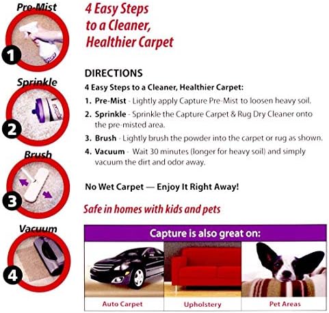 Capture Carpet & Rug Dry Cleaner (1 lb) Spot and Stain Remover (32 oz), Couch, Sofa Cleaner and Stain Remover Bundle