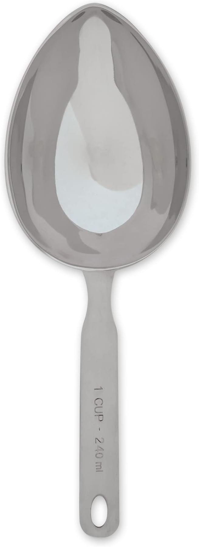 RSVP International Endurance Stainless Steel Measuring Scoop Collection, Oval, 1-Cup