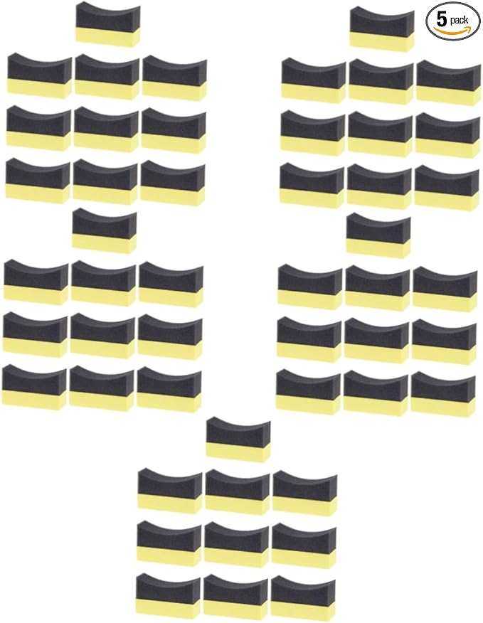 50pcs Tire Shine Applicator Pads Reusable Car Wax Polishing Sponges for Tire Dressing and Detailing for Off-Road and Comfortable Grip and High Absorption