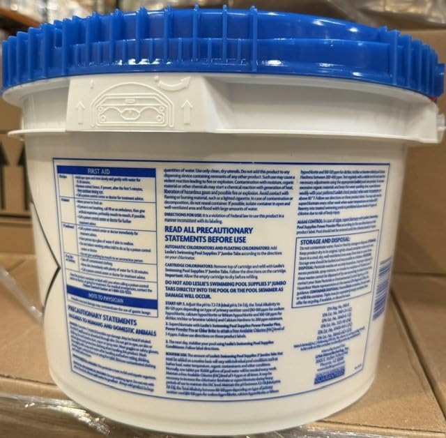 Leslie's Shock and Chlorine Bundle for Sanitizing Swimming Pools – Includes 12 x 1 Pound Bags of 73% Cal-Hypo Pool Shock and 20 Pound Bucket of 3 Inch Stabilized Chlorine Tablets