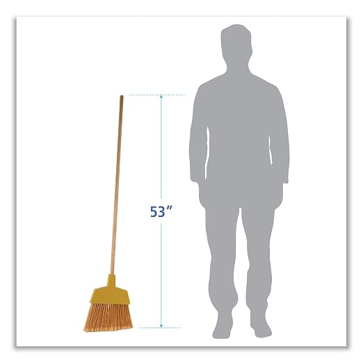 Boardwalk 932A Angler Broom, Plastic Bristles, 42" Wood Handle, Yellow (Pack of 12)