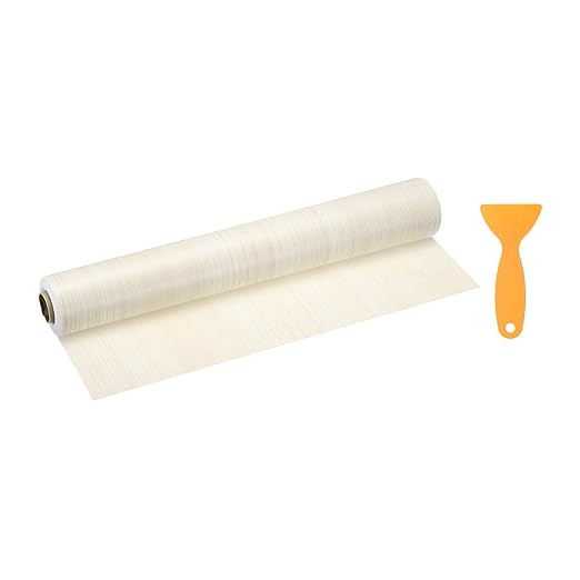 HARFINGTON Wood Grain Repair Tape 15.7 Inch x 33ft Self Adhesive Repair Patch Tape Simulated Wooden Floor Tapes with Plastic Scraper for Tables Doors Windows Furniture, White Poplar